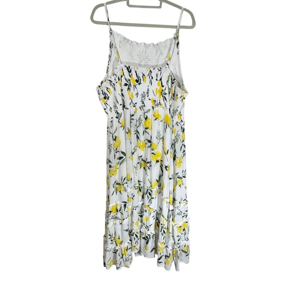 Torrid Women Lemon Dress Size 5  Floral Print Sleeveless T‎ Smocked Midi Dress - Picture 4 of 13